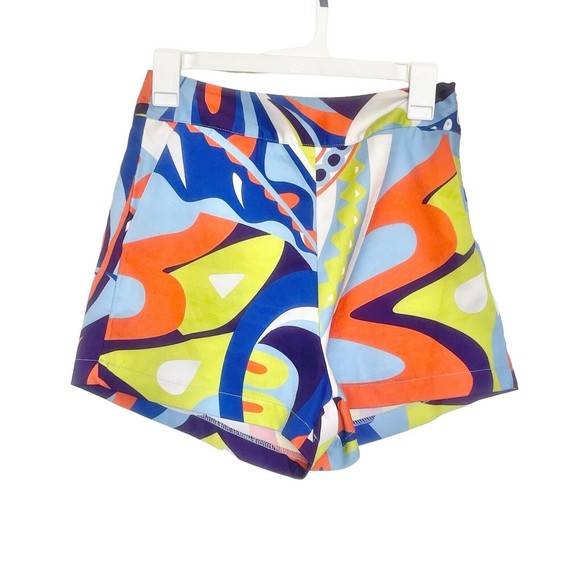 Womens Shorts Small Festival Hippie Woodstock Retro High Waist 70s Brady Bunch - Picture 3 of 12